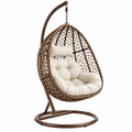 Hängesessel 105 x 105 x 195 cm Braun Geflecht Stahlgestell freistehend