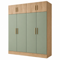 Kleiderschrank 160 x 55 x 220 cm Holzwerkstoff Grün Naturholz mit 8 Türen