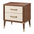 Nachttisch 50 x 40 x 60 cm Holz Braun Creme mit 2 Schubladen