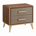Nachttisch 50 x 40 x 55 cm Holzdekor Taupe mit 2 Schubladen
